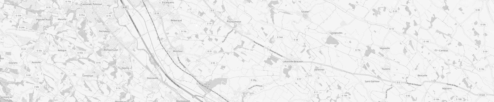 Carte de la zone d'intervention dans le sud-est toulousain et le Lauragais
